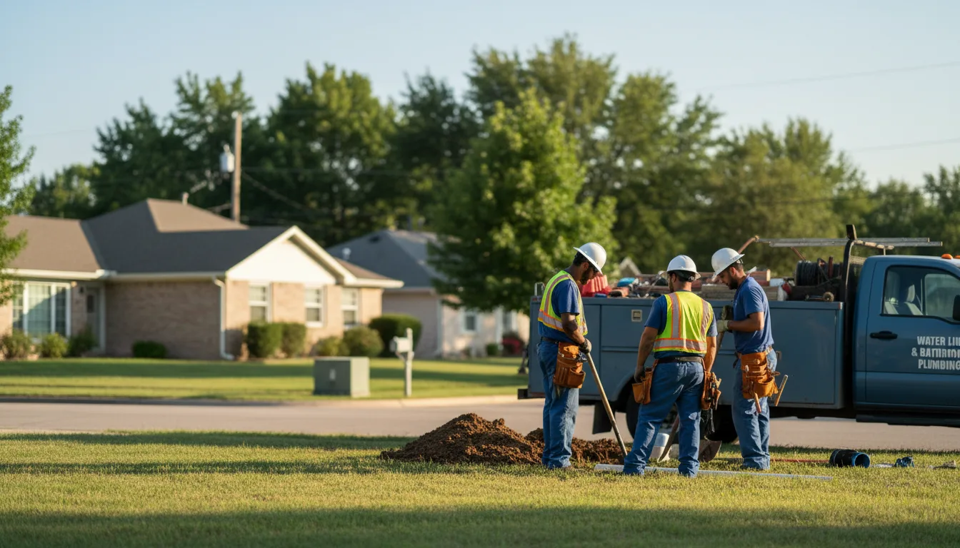 Residential water line and bathroom plumbing service in Vinson, OK